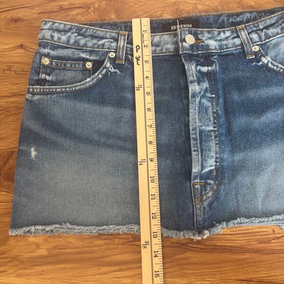 EB Denim Blue Jean Micro Mini Skirt L - Picture 6 of 8